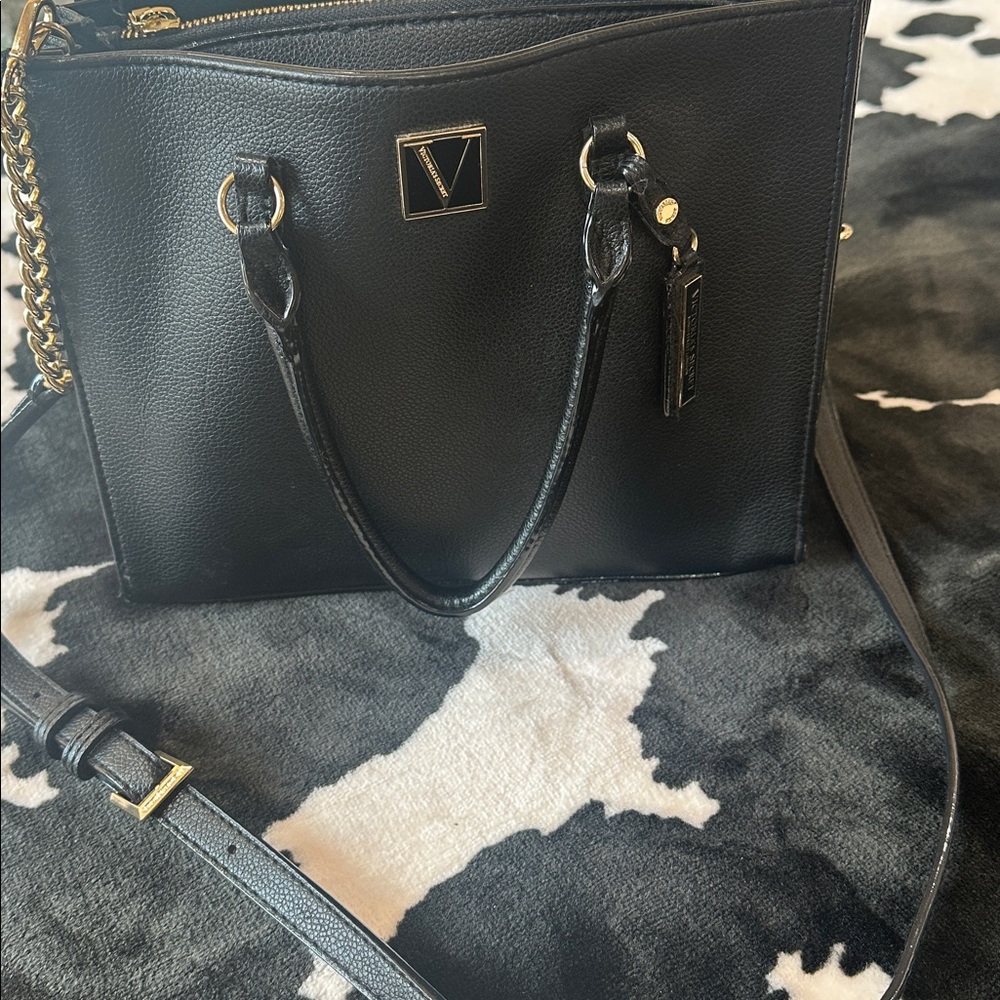 Victoria's Secret Black Tote with Gold Chain